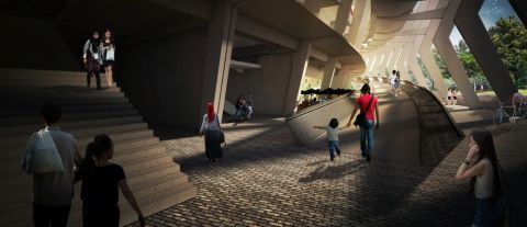 Ilustrasi 3D Rancangan Stadion Utama Gelora Bung Karno