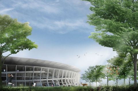 Ilustrasi 3D Rancangan Stadion Utama Gelora Bung Karno