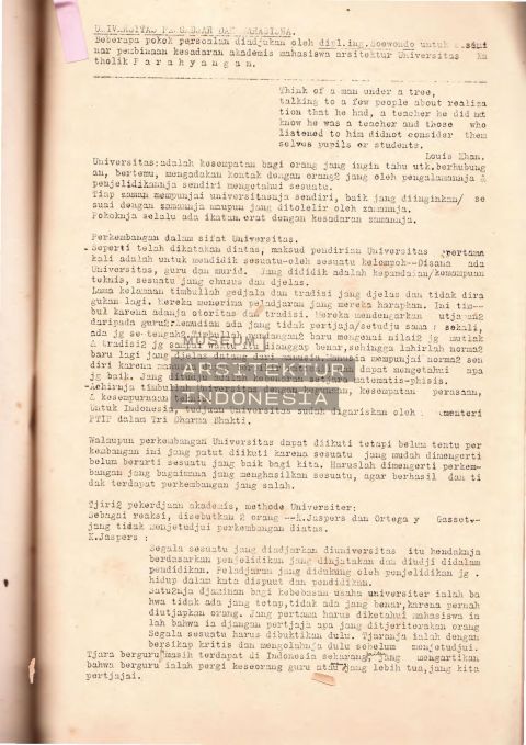 Universitas, Pengadjar, dan Mahasiswa
