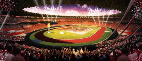 Ilustrasi 3D Rancangan Stadion Utama Gelora Bung Karno