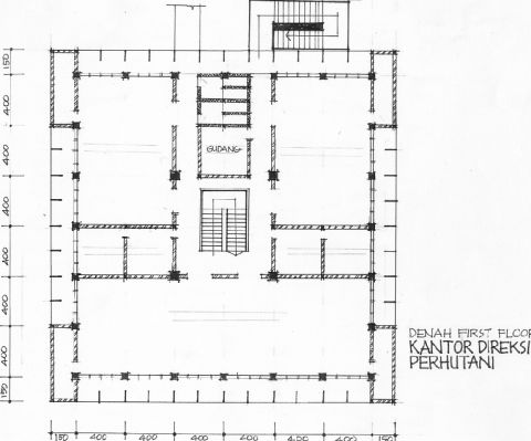 Denah First Floor Gedung Direksi Perhutani Divisi Regional Jawa Timur