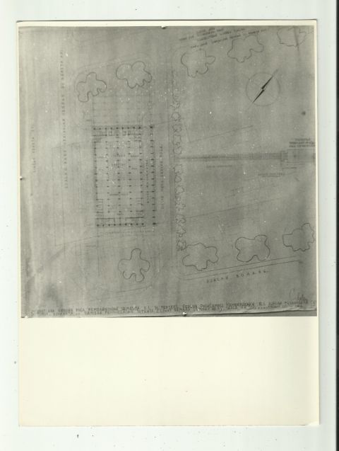 Rentjana Gedung Pola Pembangunan Semesta R.I. di Perseel Gedung Proklamasi Kemerdekaan R.I. Djalan Pegangsaan Timur no.56 Djakarta Skala 1:500