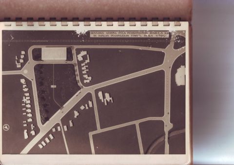 Rentjana Gedung Pola Pembangunan Semesta R.I. di Perseel Gedung Proklamasi Kemerdekaan R.I. Djalan Pegangsaan Timur no.56 Djakarta Skala 1:500