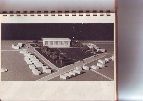 Rentjana Gedung Pola Pembangunan Semesta R.I. di Perseel Gedung Proklamasi Kemerdekaan R.I. Djalan Pegangsaan Timur no.56 Djakarta Skala 1:500
