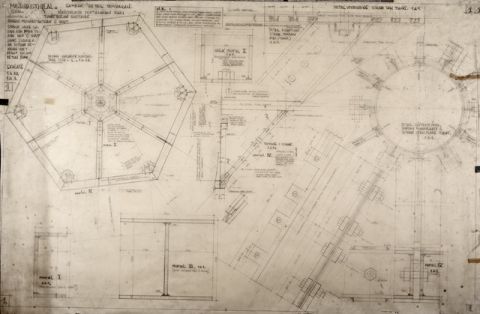 #01 Masjid Istiqlal. Gambar Detail Tambahan. Konstruksi Pertahanan Kaki Tiang Bulan Bintang [skala] 1A10