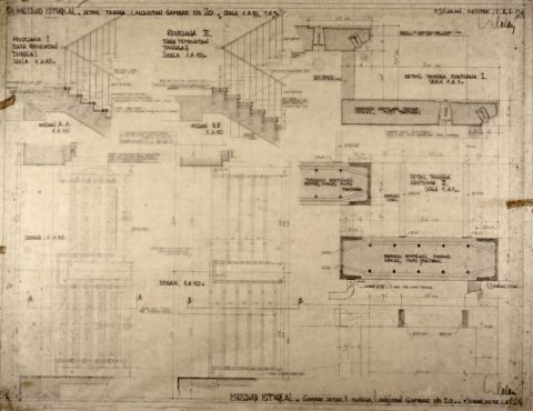 #21 Mesdjid Istiqlal. Detail tangga landjutan gambar no.20 Skala 1A10. 1A1
