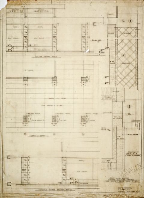 Gambar Bekleding Marmer pada kolom2 Beton. Skala 1A20